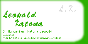 leopold katona business card